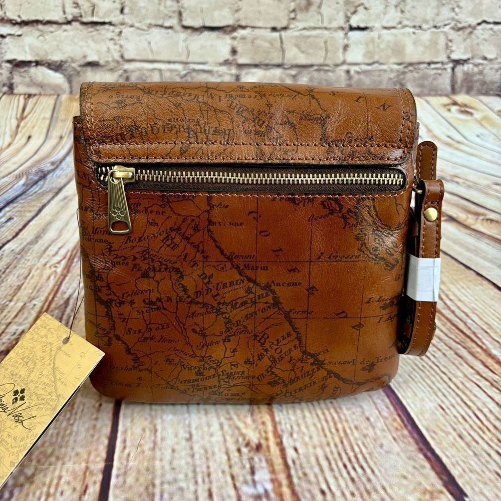 Patricia Nash Sigmaprint Balluri Riot Rust Crossbody Map Purse Bag NWT Adjust - Picture 3 of 8